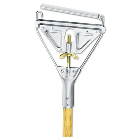 Pinpoint 0.87 x 54 in. Quick Change Metal Head Wooden MOP Handle - Natural PI2490019
